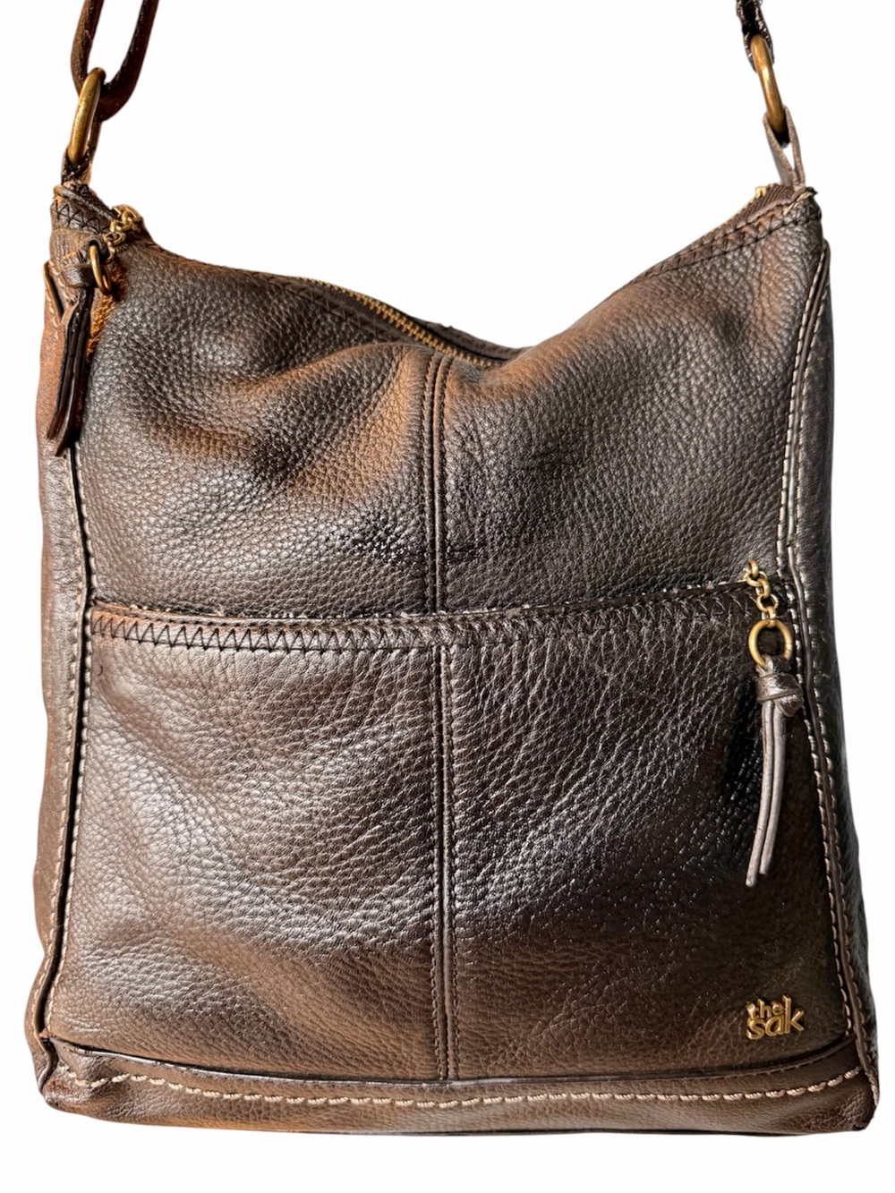 The Sak Crossbody Shoulder Leather Purse Handbag Black